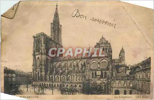 Ansichtskarte AK Strasbourg La Cathedrale Cote Sud