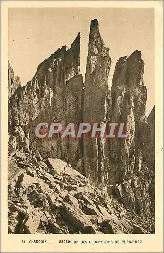 Cartes postales Chamonix Ascension des Clochetons de Plan Praz