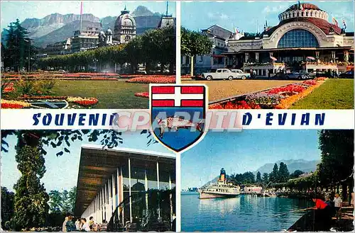Cartes postales moderne Evian les Bains Jardins du Thermal et Dent d'Oche Bateau