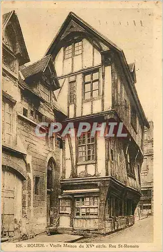 Cartes postales Rouen Vieille Maison du XVe Siecle Rue St Romain