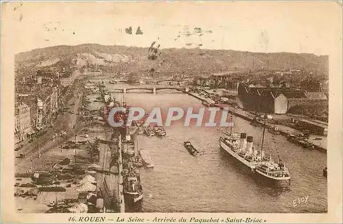 Cartes postales Rouen La Seine Arrivee du Paquebot Saint Briac Bateau