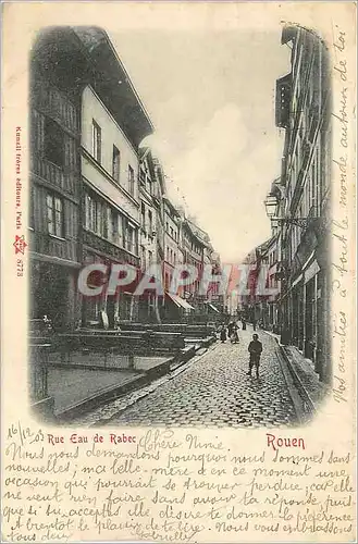Cartes postales Rouen Rue Eau de Rabec (carte 1900)