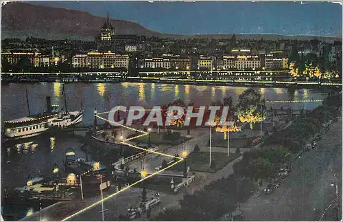 Cartes postales moderne Geneve La Rade Illuminee