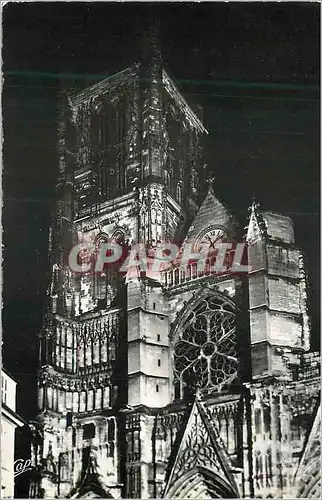Cartes postales moderne Meaux Facade de la Cathedrale Illuminee