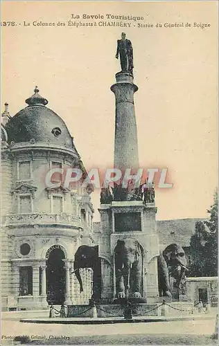 Ansichtskarte AK La Colonne des Elephants a Chambery La Savoie Touristique Statue du General de Boigne