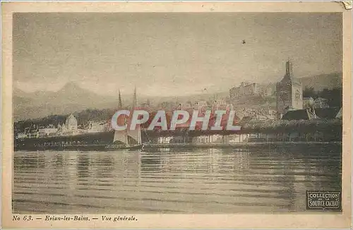 Ansichtskarte AK Aix les Bains Vue Generale Bateau Collection Source Cachat