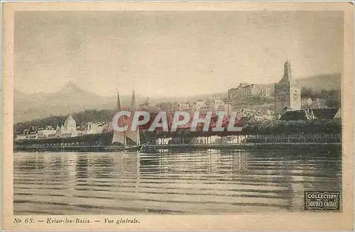 Ansichtskarte AK Aix les Bains Vue Generale Bateau Collection Source Cachat