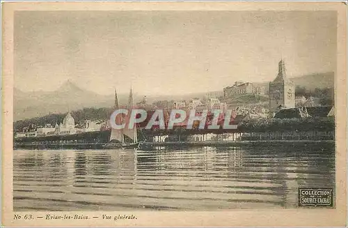 Cartes postales Aix les Bains Vue Generale Bateau Collection Source Cachat