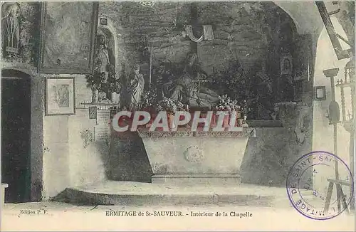 Cartes postales Ermitage de St Sauveur Interieur de la Chapelle