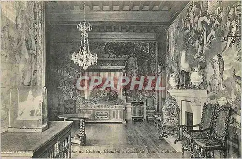 Ansichtskarte AK Interieur du Chateau Chambre a Coucher de Jeanne d'Albert Pau