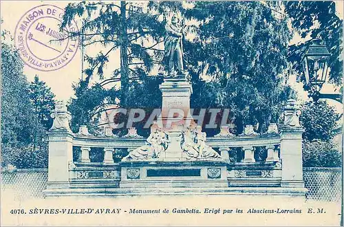 Cartes postales Sevres Ville d'Avray Monument de Gambetta Erige par les Alsaciens Lorrains