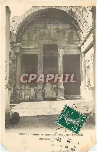 Ansichtskarte AK Nimes Interieur du Temple de Diane Musee Lapidaire (Monument Romain)