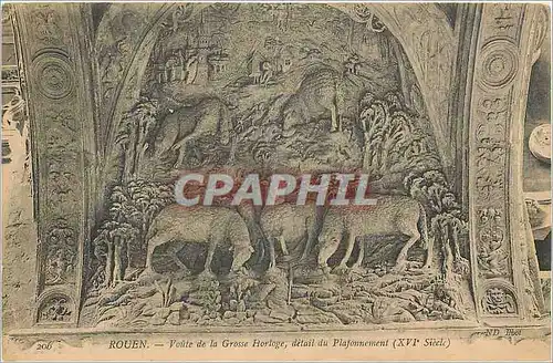 Cartes postales Rouen Voute de la Grosse Horloge detail du Plafonnement (XVIe S)