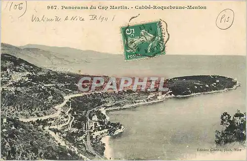 Cartes postales Panorama du Cap Martin Cabbe Roquebrune Menton