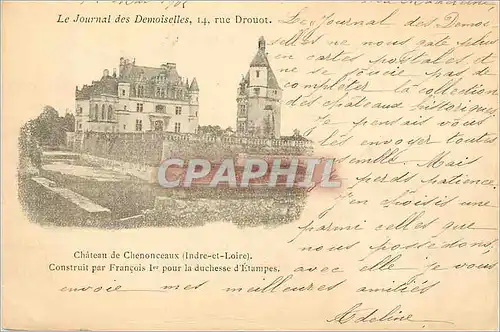 Ansichtskarte AK Chateau de Chenonceaux (Indre et Loire) Construit par Francois Ier