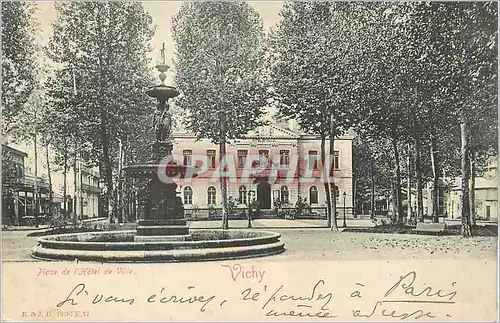 Cartes postales Vichy Place de l'Hotel de Ville (carte 1900)