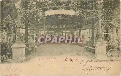 Cartes postales Vichy Source de l'Hopital (carte 1900) Velo Cycle
