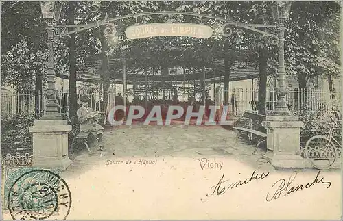 Cartes postales Vichy Source de l'Hopital (carte 1900) Velo Cycle