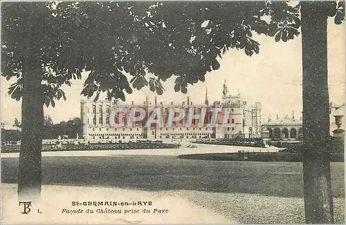 Cartes postales St Germain en Laye Facade du Chateau prise du Parc