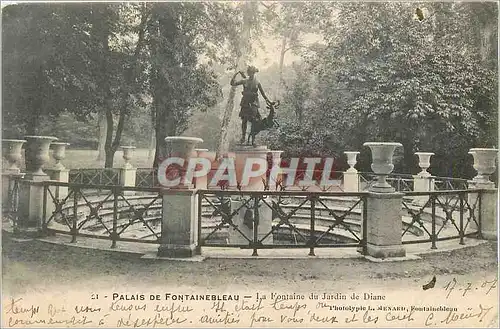 Ansichtskarte AK Palais de Fontainebleau La Fontaine du Jardin de Diane