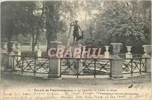 Cartes postales Palais de Fontainebleau La Fontaine du Jardin de Diane