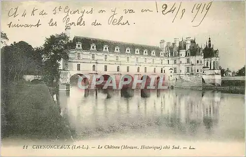 Cartes postales Chenonceaux (I et L) Le Chateau (Mon Historique) Cote Sud