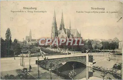 Ansichtskarte AK Strasbourg Pont des Vosges et Eglise Prostestant