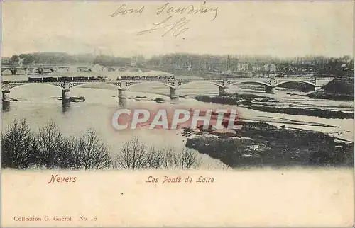 Cartes postales Nevers Les Ponts de Loire Train (carte 1900)