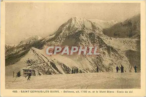Cartes postales Saint Gervais les Bains Bellevue alt 1780 m et le Mont Blanc Ecole de Ski