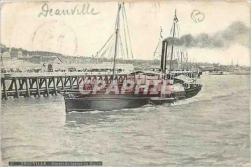 Ansichtskarte AK Trouville Depart du Bateau du Havre Bateau