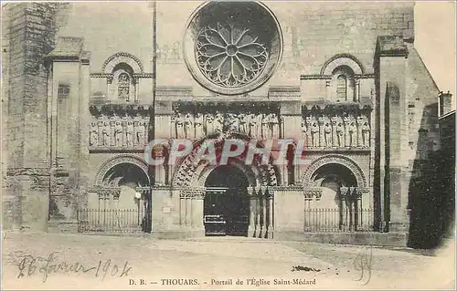 Ansichtskarte AK Thouars Portail de l'Eglise Saint Medard