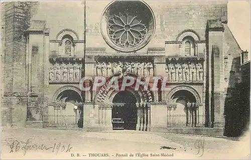 Cartes postales Thouars Portail de l'Eglise Saint Medard
