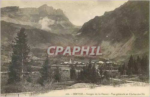Cartes postales Servoz Les Gorges de la Diosaz Vue Generale et Chaine des Fiz