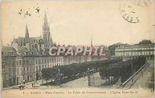 Cartes postales Nancy Place Carriere La Palais du Gouvernement Eglise Saint Epvre