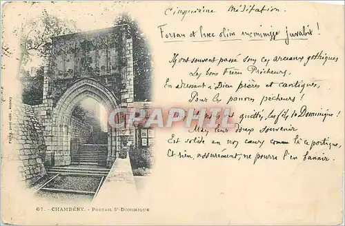 Cartes postales Chambery Portail St Dominique (carte 1900)