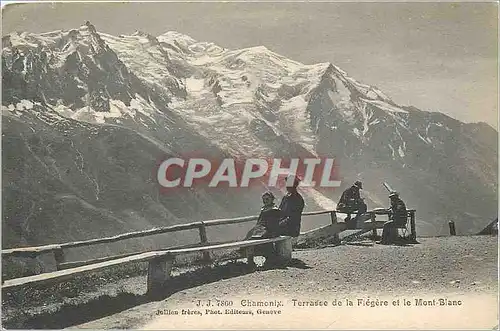 Cartes postales Chamonix Terrasse de la Flegere et le Mont Blanc