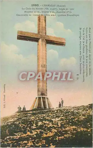 Cartes postales Chambery Savoie Le Croix du Nivolet (alt 1546 m) erigee en 1910