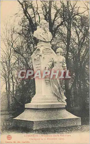 Cartes postales Luneville Monument Emile Erckmaun
