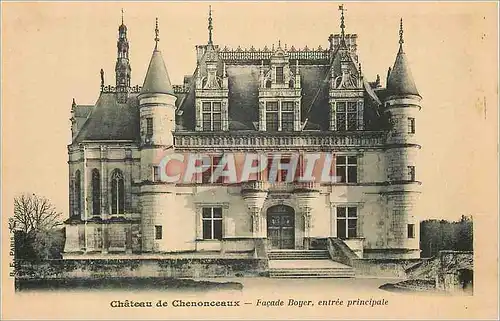 Cartes postales Chateau de Chenonceaux Facade Boyer entree principale