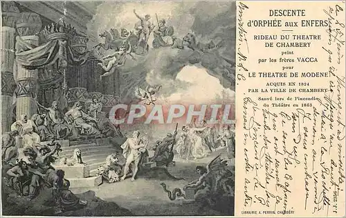 Cartes postales Rideau de Theatre de Chambery Descente d'Orphee au Enfers de Chambery Freres Vacca TOP