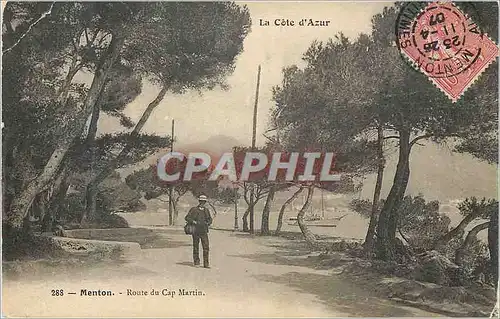 Cartes postales Menton La Cote d'Azur Route du Cap Martin