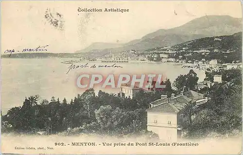 Ansichtskarte AK Menton Vue prise du Pont St Louis (Frontiere)