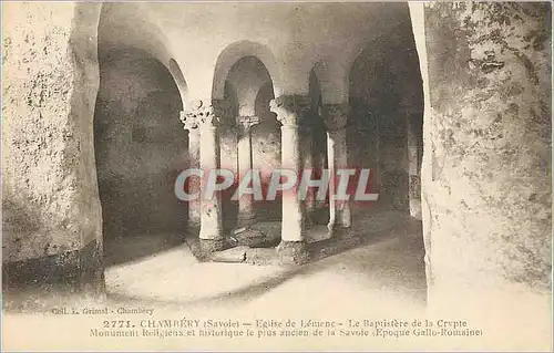 Cartes postales Chambery (Savoie) Eglise de Lemene Le Baptistere de la Crypte