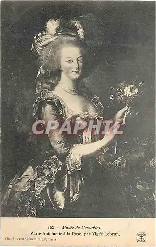 Cartes postales Musee de Versailles Marie Antoinette a la Rose par Vigee Lebrun