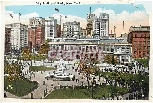 Cartes postales New York City Hall and Park
