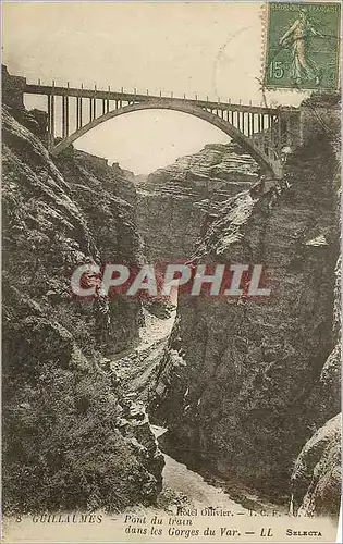 Cartes postales Guillaumes Pont du Train dans les Gorges du Var