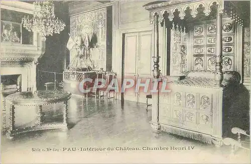 Cartes postales Pau Interieur du Chateau Chambre Henri IV