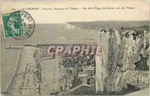 Cartes postales Le Treport Nouveau Panorama du Treport Vue de la Plage du Casino prise des Falaises
