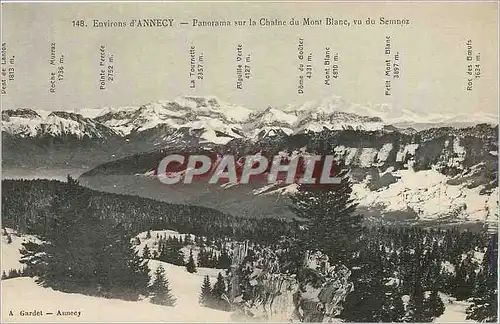 Ansichtskarte AK Environs d'Annecy Panorama sur la Chaine du Mont Blanc vu du Semnoz