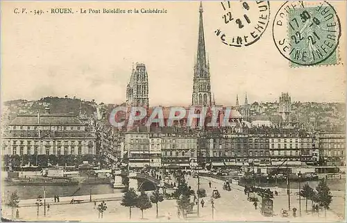 Ansichtskarte AK Rouen Le Pont Boieldieu et la Cathedrale